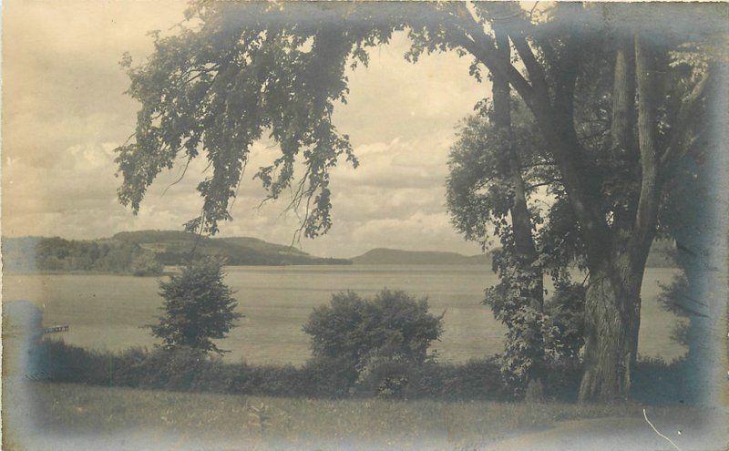 C-1910 Cooperstown New York Lakefront Mountains RPPC Photo Postcard 13139