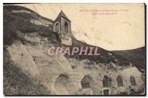 Old Postcard Haute Isle near La Roche Guyon S and O taillee Church in the Rock