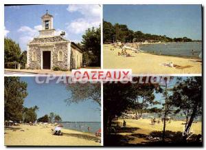 Postcard Modern Church Cazaux La Grande Plage Beach of the Dune White