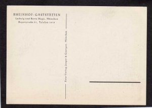 Rheinhof Gaststatten Restaurant Hotel MUNICH GERMANY Postcard Munchen
