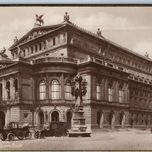 c1910s Frankfurt, Germany RPPC Touring Car Opera House Classic Architecture A362