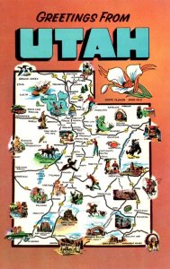 Map Of Utah With Greetings