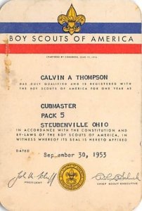 Approx. Size: 2.5 x 3.75 Boy Scouts of America Calvin a Thompson Late 1800's ...