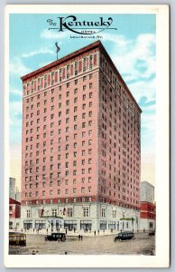 Louisville KY~The Kentucky Hotel Bldg Street View~EC Kropp Vintage Postcard