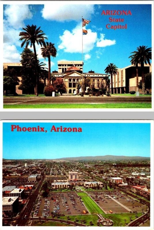 2~4X6 Postcards Phoenix, AZ Arizona  STATE CAPITOL & CAPITOL COMPLEX~Aerial View