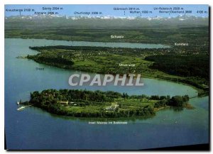 Old Postcard Insel Mainau im Bodensee mit Blick auf Konstanz Staad und die Sc...