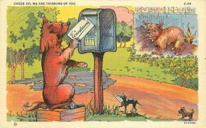 Walters Dog Mailbox Comic humor Teich artist impression 1940s Postcard 21-6529