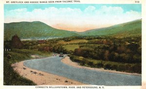 Vintage Postcard Mt. Greylock & Hoosic Range Seen Taconic Trail Petersburg NY
