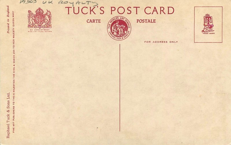 Postcard 1950s UK Royalty Tuck Interior