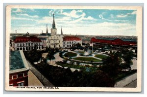 Vintage 1920's Postcard Panoramic View of Jackson Square New Orleans Louisiana