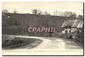 Old Postcard Gordon Bennett 1905 Michelin Circuit Toned And Bridge Between La...