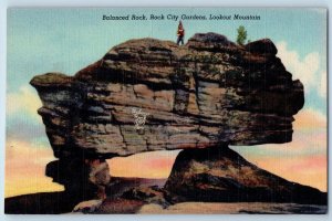 Lookout Mountain Georgia GA Postcard Balanced Rock Rock City Gardens c1940's