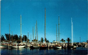 Bahia Mar Yacht Basin Fort Lauderdale Florida Docks Boats Chrome Postcard 