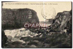 Old Postcard Quiberon In Corridors of Port Bara Sea foaming