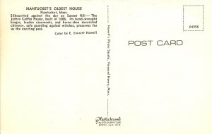 Natucket Massachusets 1960s Postcard Nantucket's Oldest House