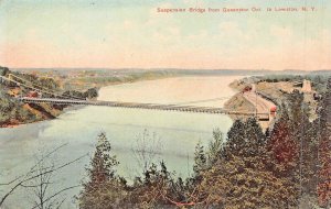 SUSPENSION BRIDGE FROM QUEENSTON ONTARIO TOLEWISTON NY-TINTED PHOTO POSTCARD