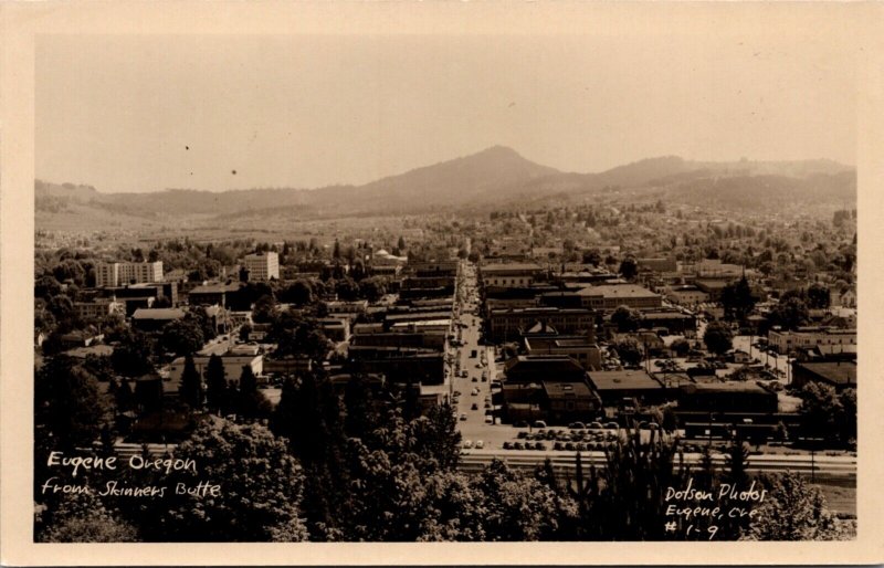 Real Photo Postcard Overview of Eugene Oregon from Skinners Butte