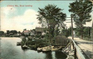 Clinton ME Boat Landing c1910 Postcard