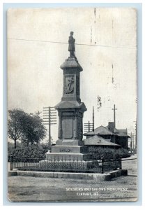 1908 Soldiers and Sailors Monument Elkhart Indiana IN Antique Postcard