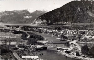 Squamish BC Birdseye Town View Bridges Unused Real Photo Postcard H27