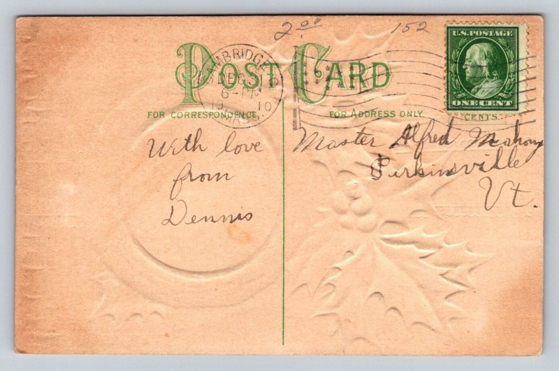 1910    Christmas  Xmas  Greetings  Postcard