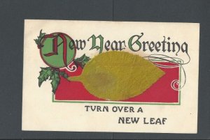 Post Card 1909 Kansas City Kn Antique New Years Greeting turn Over A New Leaf