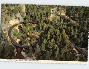 Postcard Pig tail Bridge Black Hills Custer South Dakota USA