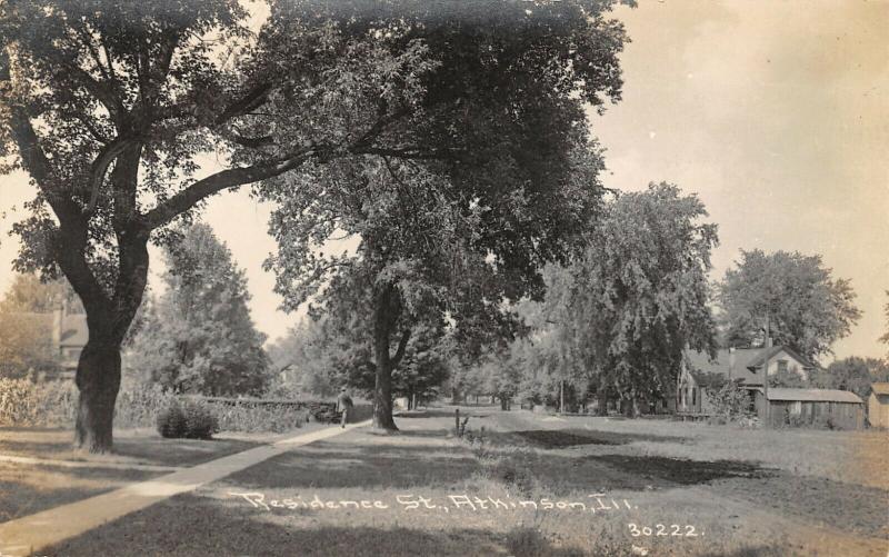 Atkinson IL~Man Walks Knee-High to Cornfield Nr Homes~Willow~RPPC 1910 CR Childs 