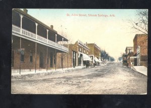 SILOAM SPRINGS ARKANSAS DOWNTOWN ST. JOHN STREET SCENE VINTAGE POSTCARD