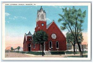 Manheim Pennsylvania Postcard Zion Lutheran Church Exterior 1920 Vintage Antique