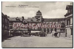 Old Postcard Normandy Bridge l'Eveque the flower market square Dubois