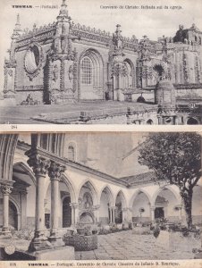 Thomar Portugal Convento De Christo 2x Old Postcard s