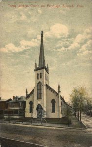 Zanesville OH Trinity Lutheran Church and Parsonage c1910 Vintage Postcard