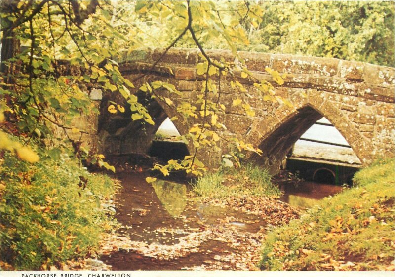 UK Postcard England Charwelton Packhorse Bridge