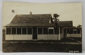 Indian Lake Ohio THE BEND, TWIN COTTAGE Real Photo RPPC 1922 Postcard G14