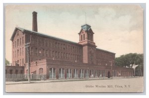 Postcard Globe Woolen Mill Utica N. Y. New York c1909 Postmark