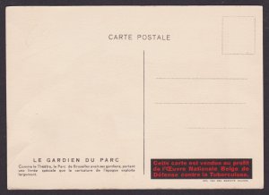 BELGIUM, Vintage postcard, Brabancon costumes 1835, Le gardien du parc