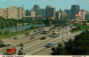 USA Philadelphia The Schuylkill Expressway Chrome Postcard 08.85