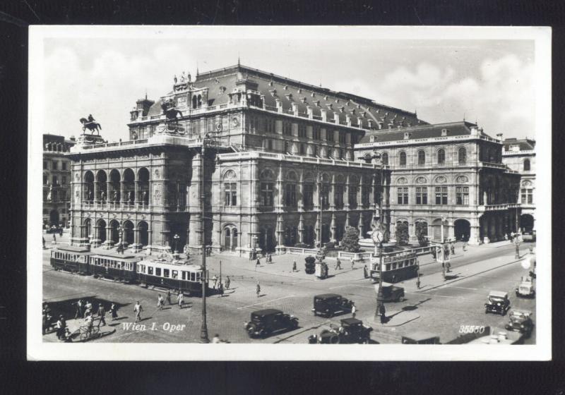 RPPC WIEN GERMANY I. OPER DOWNTOWN STREET SCENE OLD CARS REAL PHOTO POSTCARD