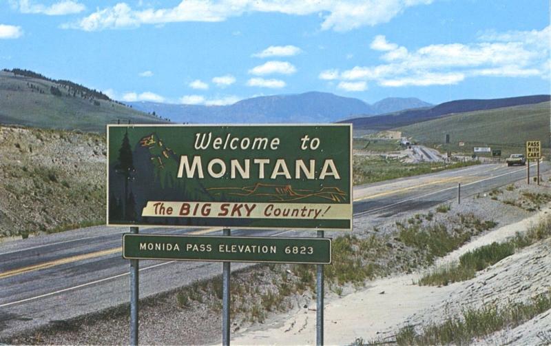 Welcome to Montana MT Monida Pass Big Sky Country Vintage Postcard D3