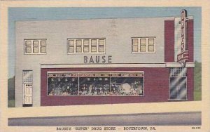 Pennsylvania Boyertown Bauses Drug Store 1951 Curteich