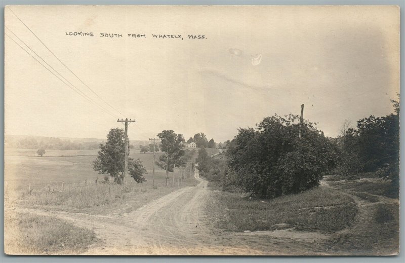 WHATELY MA LOOKING SOUTH ANTIQUE REAL PHOTO POSTCARD RPPC