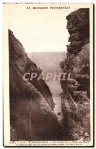 Old Postcard Ploumanch The chasm Devils Point