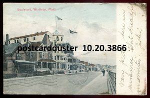 h5165 - WINTHROP Massachusetts Postcard 1908 Boulevard View by Reichner