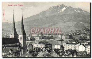 Old Postcard Luzern und Pilatus