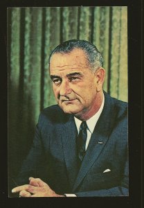 USA Lyndon Baines Johnson 36th President of USA Plastichrome Postcard