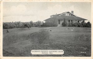 G23/ Jackson Ohio Postcard c1940s Country Club House Golfers 7