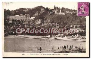 Old Postcard Le Havre General view of the beach Ste Address