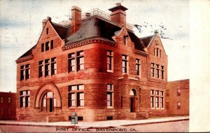 Iowa Davenport Post Office 1909