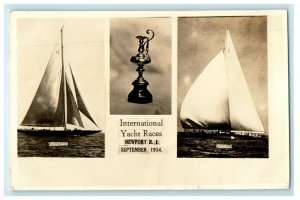 1931 International Yacht Races Newport Rhode Island RI RPPC Photo Postcard 